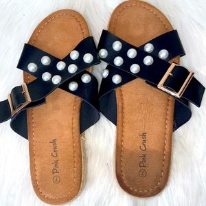 Pink Crush Shoes | Pink Crush Pearl Crush Espadrille Platform Sandals